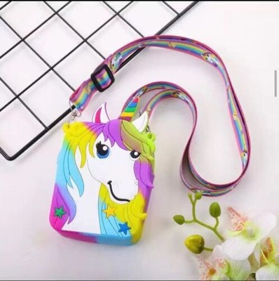 Unicorn Pop It Purse Mini Shoulder Bag Push Bubble Fidget Toy Relieve Stress