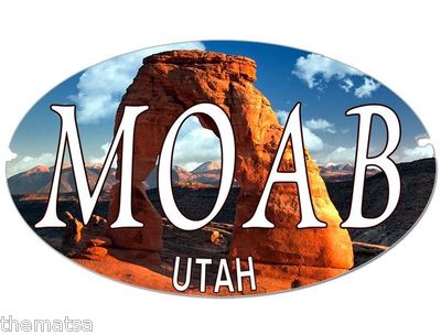8cm 2xAufkleber Sticker Decal Farbe Moab Utah National Park Arch Oval F2015