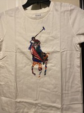 NWT Girls Polo Ralph Lauren Logo Tshirt White 12-14