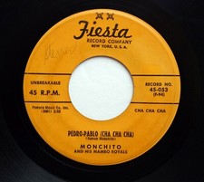 MONCHITO Latin 45rpm Merry Merengue b/w Pedro-Pablo (Cha Cha Cha) HEAR