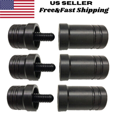 5/16 x 18 Pool Cue Stick Joint Protectors Set Male & Female Plastic - Black 3Set