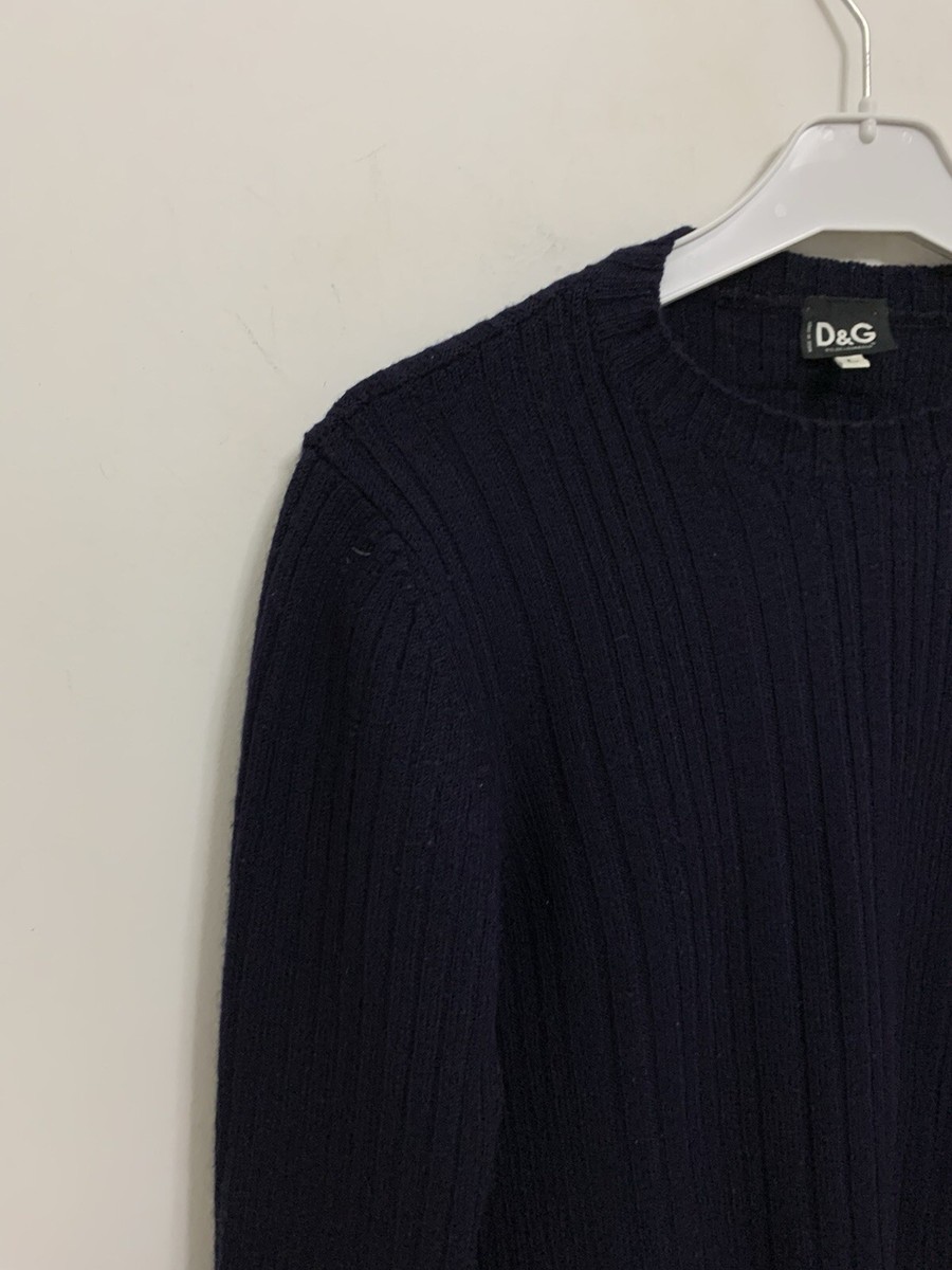 DOLCE GABBANA blue Sweater Size L Chunky Long Sleeve Made In Italy