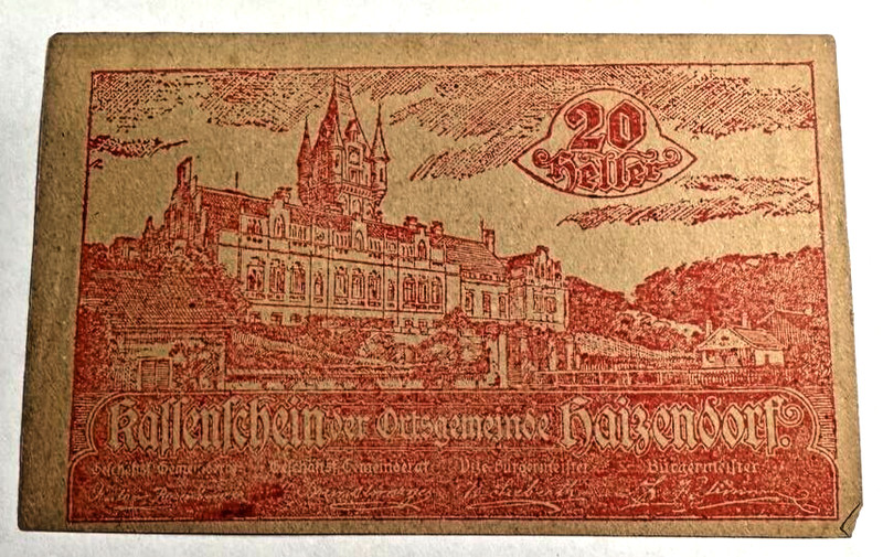 Austria, Haizendorf N.Ö. Ortsgemeinde, 20 Heller NT1133