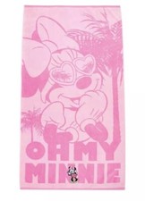 Disney Minnie Mouse Oh My Minnie 34 X 63 in Beach Towel Pink With Appliqu New