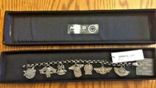 RARO BRACCIALE CHARM HARLEY DAVIDSON 100° ANNIVERSARIO ARGENTO STERLING di MOD