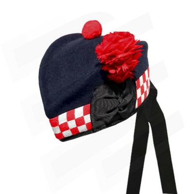 Scottish Band Navy Blue Glengarry Hat 