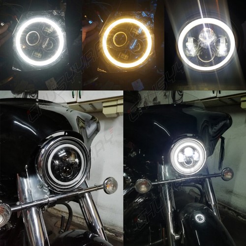 Faro LED negro de 5-3/4" 5,75 haz alto bajo para Yamaha XVS650 personalizado XSR900 - Imagen 9 de 11