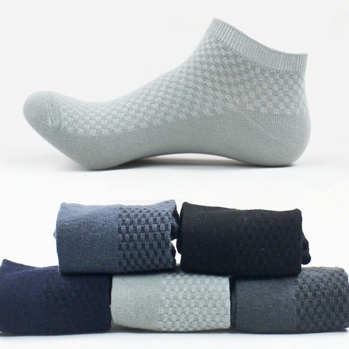 5 Pairs Men's Bamboo Fiber Socks Business Casual Breathable Short Ankle Socks - Picture 18 of 24