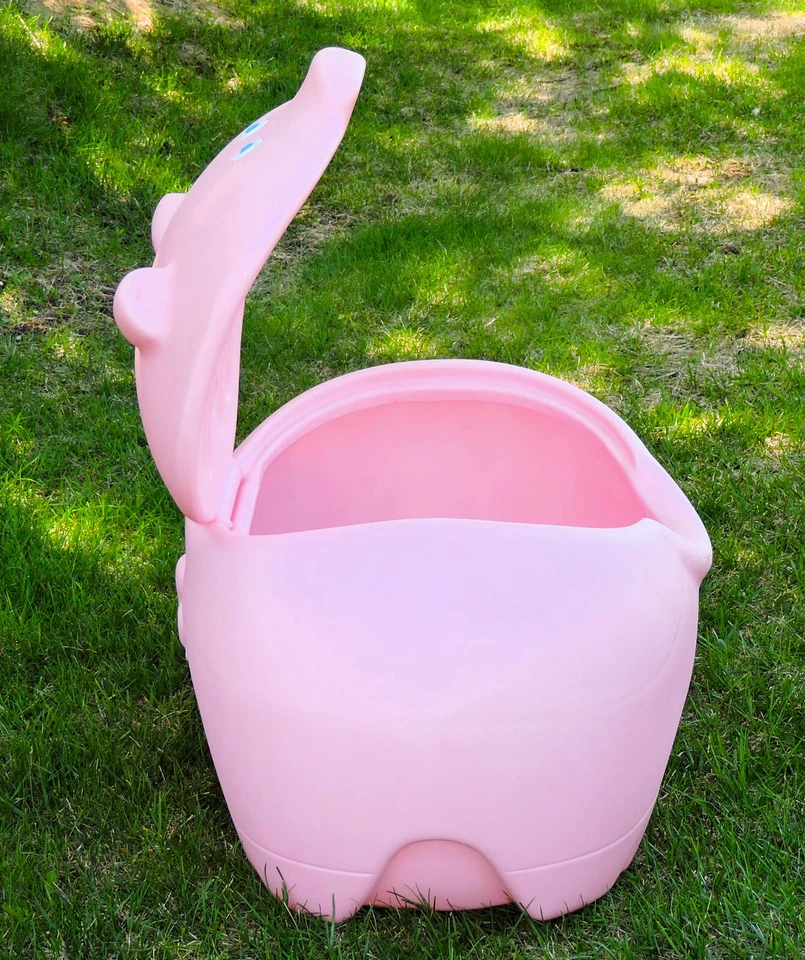 Винтажный большой розовый свинья шаг 2 игрушка коробка сундук хранения редкая - Изображение 4 из 4