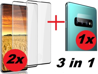 2x Samsung Galaxy S10 / S10 Plus Panzerfolie Display Schutzglas + Kamera Glas  
