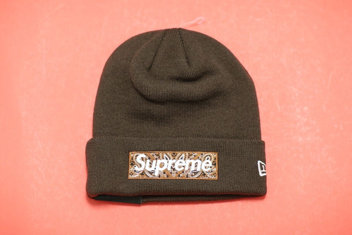 Supreme x New Era Box Logo Bandana Brown Beanie FW19 | eBay Supreme x New Era Box Logo Bandana Brown Beanie FW19 | eBay
