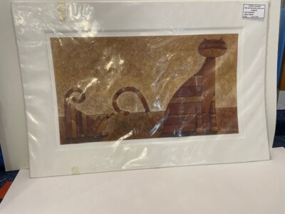Peter Adderley Original Feline Family Mixed Media Katzenbild auf Papier