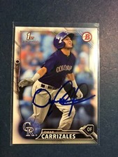 Colorado Rockies OMAR CARRIZALES Signed Bowman Card