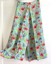 Vintage Betsey Johnson 90's Y2k Floral High Waist Crepe Crop Pants Size P XS