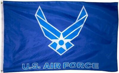 3X5 US Air Force Flag New Style Wings Logo USAF White Blue Veteran Active 100D