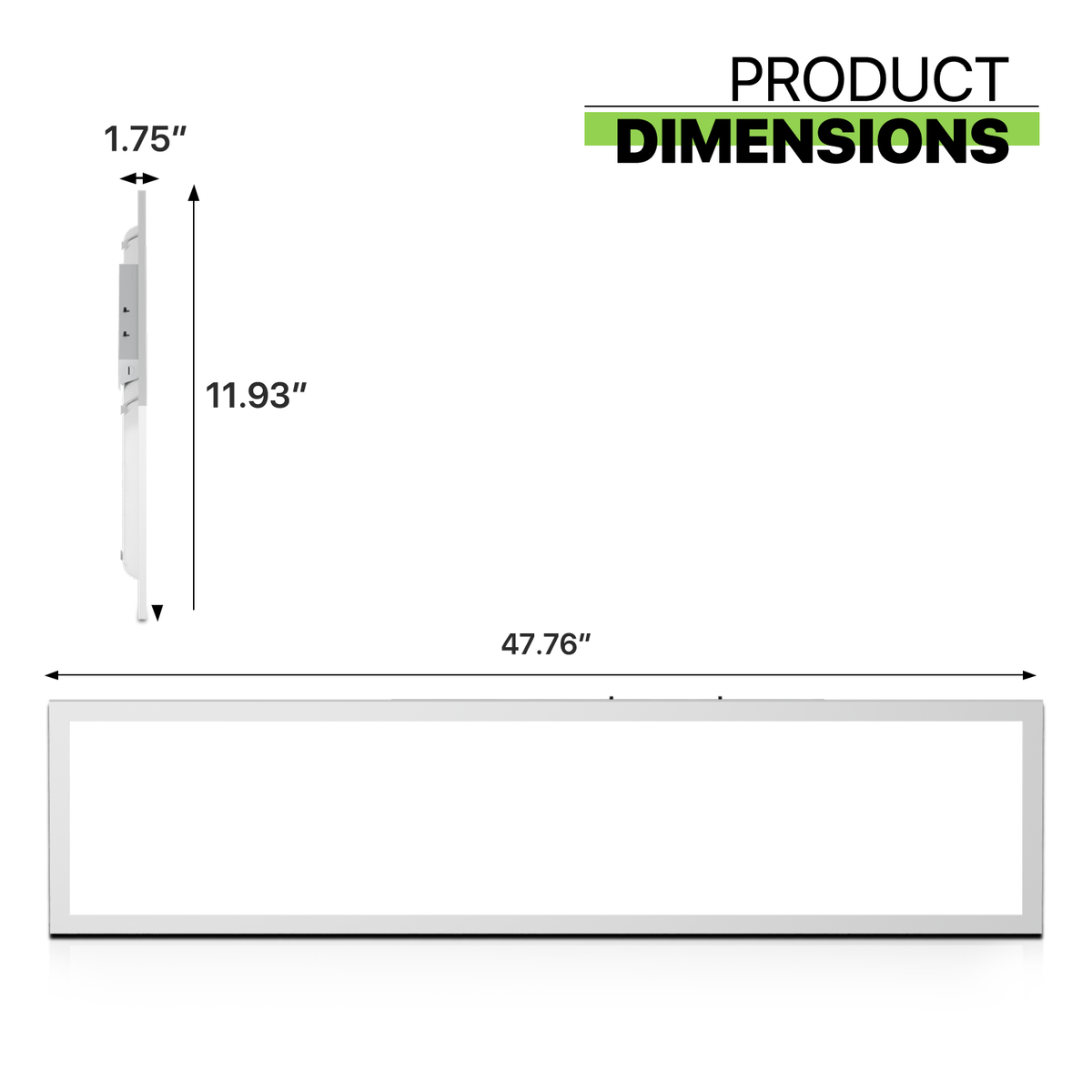 Rainbow Series 1x4 FT LED Flat Panel, 48W 4800lm Selectable CCT Flush