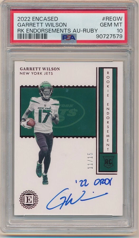 Garrett Wilson Panini Encased Rookie Endorsements Autographs #REGW Ruby