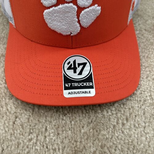 Clemson Tigers Hat ‘47 Brand Trucker Snapback Adjustable Orange White - Picture 4 of 12
