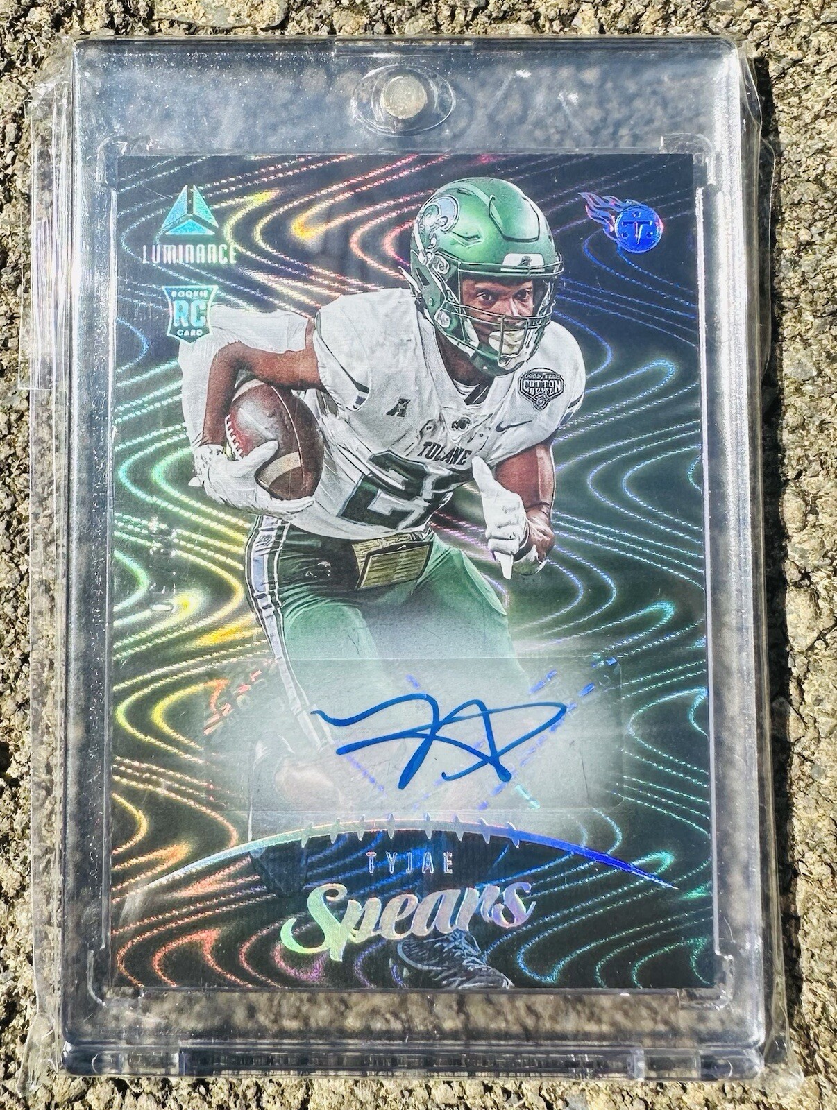 2023 Panini Luminance Autographs Blue #122 Tyjae Spears Auto /50