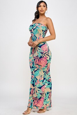 Woman's Body Con, Tube Top Dress, Casual, Stretch,Floral Party Dress, Size Large | eBay Woman's Body Con, Tube Top Dress, Casual, Stretch,Floral Party Dress, Size Large | eBay