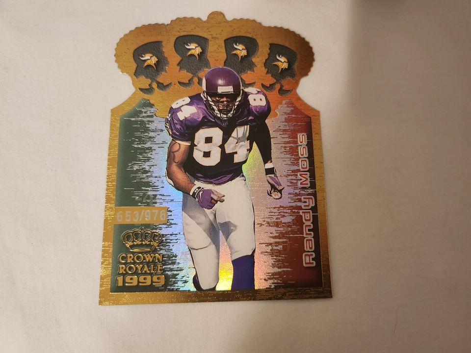 JUEGO DE REGALO RANDY MOSS VIKINGS CASCO FIRMADO Y 98 TARJETAS ROYALE DE NOVATO CORONA DEL PACÍFICO Foto 4 de 4