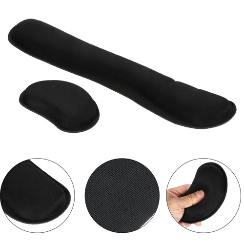  Memory Foam Wrist Guard Set Mouse Pad Gaming Ergonomic Rest Hand