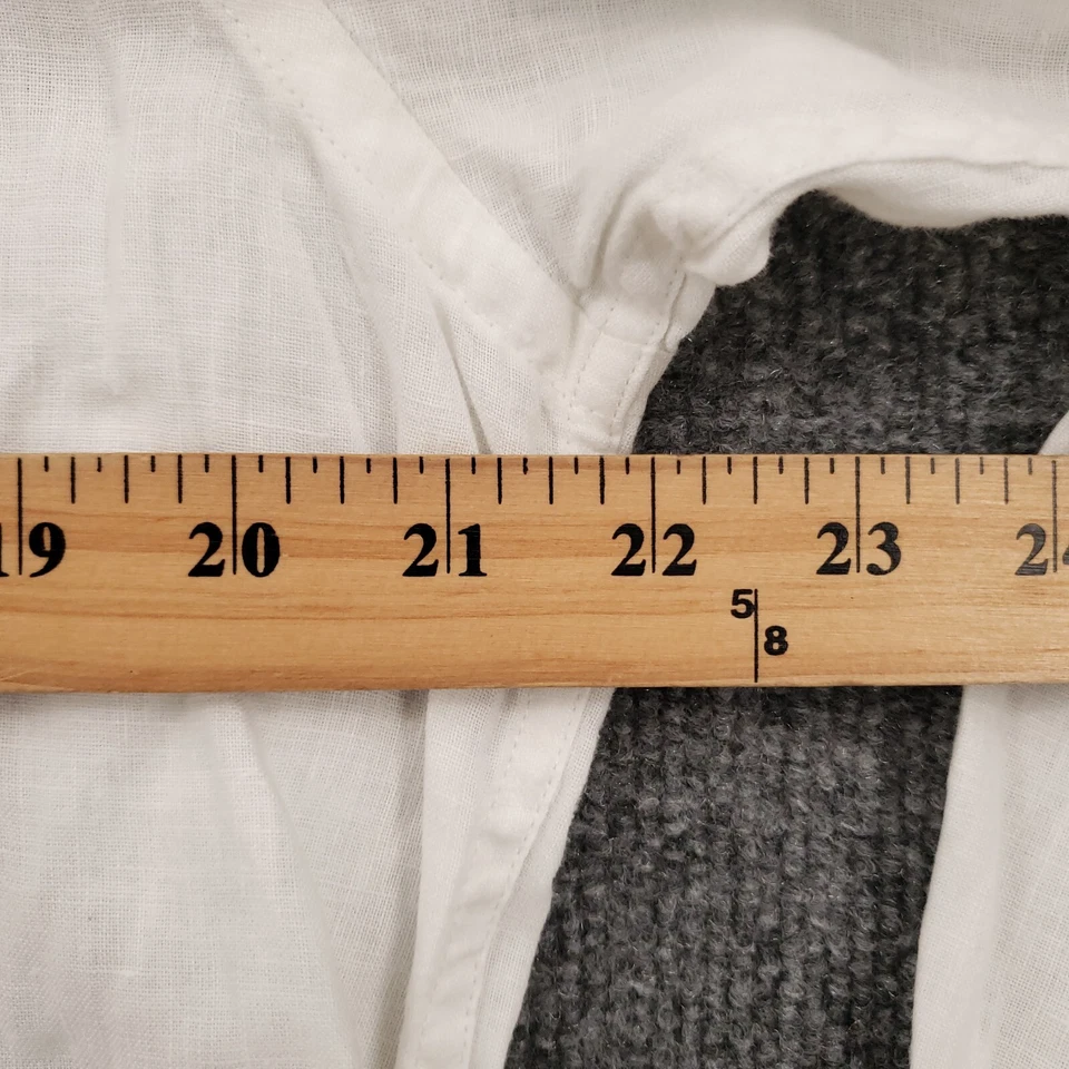 Alfani Button Up Shirt Mens M Medium White Linen Long Sleeve Collared Casual - Image 3 of 4