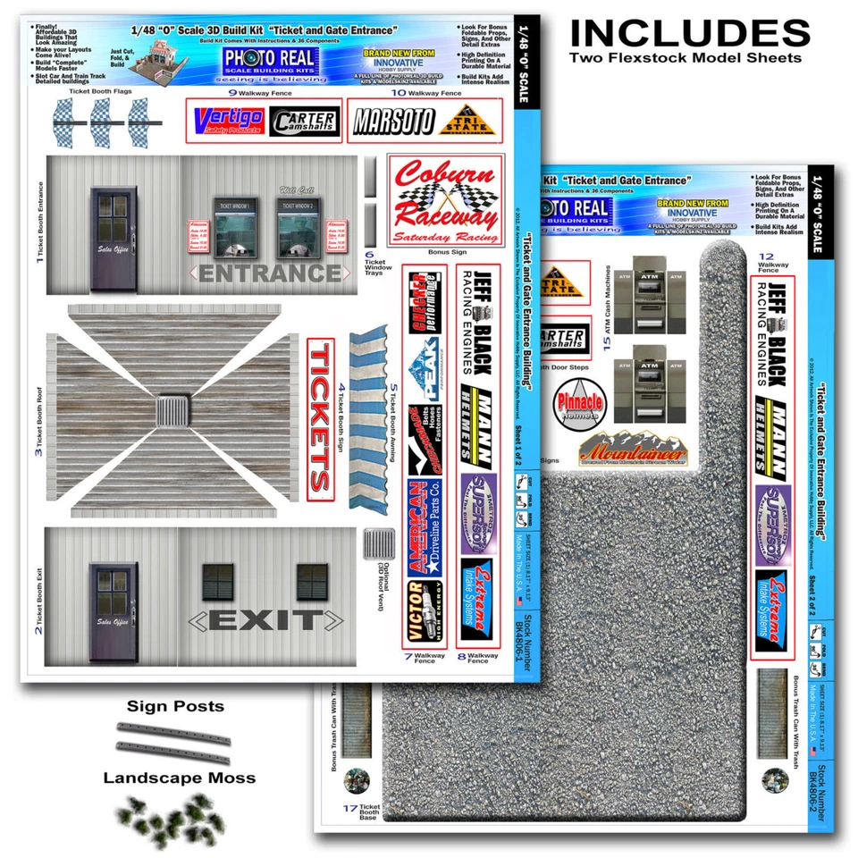 BK 4306 1:43 Scale Ticket and Gate Entrance Photo Real Scale Building Kit - Image 3 of 4