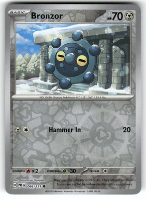 Bronzor (Reverse Holo) Common SV: Prismatic Evolutions 066/131 NM