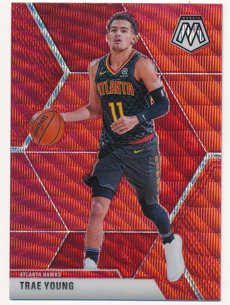 TRAE YOUNG 2019-20 PANINI MOSAIC RED WAVE PRIZM #182 ATLANTA FALCONS MINT