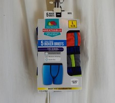Fruit of the Loom 5 PACK Boys BoxerBriefs UnderwearAssorted Color Size L 14-16 
