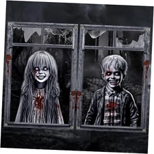 Paquete de 2 cortinas de fantasmas de Halloween aterradoras Fantasma infantil