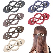 French Hair Barrettes for Women - 6 Pack Vintage Snap Clips ColorA1