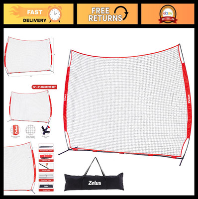 12x9ft / 16x10ft Sports Backstop Net - Ball Barrier for Baseball, Softball, Socc