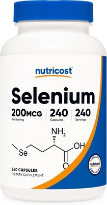 Nutricost Selenium 200mcg, 240 Vegetarian Capsules, 240 Count (Pack of 1) 