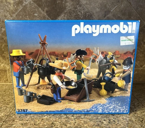 Vintage Playmobil 3747 Gold Miners Panning Mining Playset Old West NEW SEALED