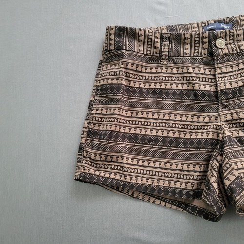 GAP Shorts Womens Size 6 Low Rise Chino Hadley 3" Inseam Twill Geometric Brown * - Picture 2 of 13