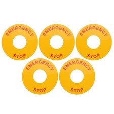 5 Pcs Safety Signs Emergency Stop Decal Button Label Electricity