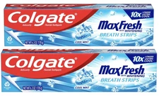 2 Colgate MaxFresh Whitening Fluoride Toothpaste 6.3oz. each EXP 07/2026