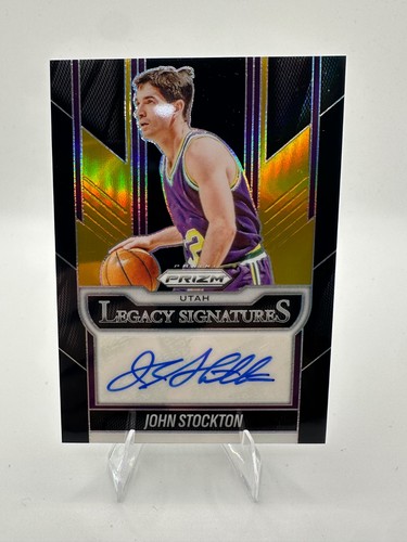 2025-26 Prizm Basketball John Stockton Legacy Black Gold Auto 5/5 Bookend!