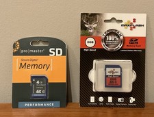2 - BRAND NEW SEALED Maxflash Trail Cam 8 GB AND Promaster 4 GB Memory Cards