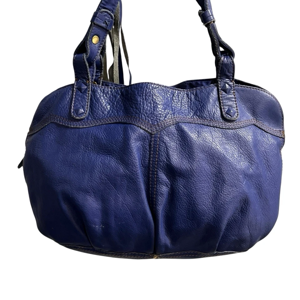 Bolso de Hombro Vintage Lucky Y2K Cuero Azul Cartera Flecos Boho Hippie Festival Foto 4 de 4