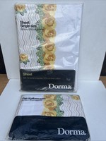 Vintage Dorma Single Flat Sheet And 2 Pillowcases 1970s – Floral 💐Design New.