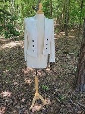 NWT 139 Women's White Open Front Double Breast Poly Lined Professional Blazer 4