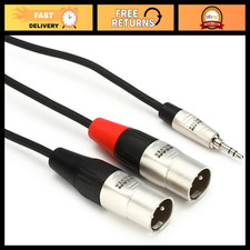 15ft Pro Stereo Breakout Cable - 3.5mm TRS Male to Dual XLR Male Connector