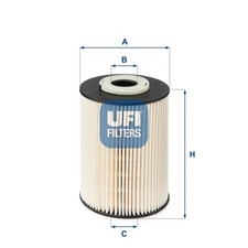 Kraftstofffilter UFI 26.020.00 Filtereinsatz für FORD VOLVO V60 XC70 V70 S80 BA7