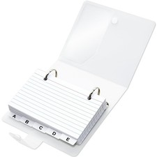 3x5 Lined Index Cards with Ring Binder Holder and Dividers, 100 Ruled Cards, Whi