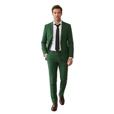 OppoSuits Green Party Suit Set NWOT 36 Jacket 30 Pants Basting Stitches Intact