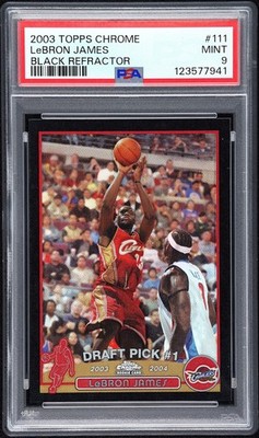 2003 Topps Chrome LeBron James Black Refractor /500 RC PSA 9 | eBay