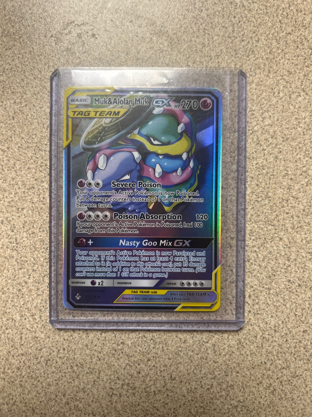 Pokemon Muk & Alolan Muk GX 197/214 Alt Art Unbroken Bonds Near Mint NM